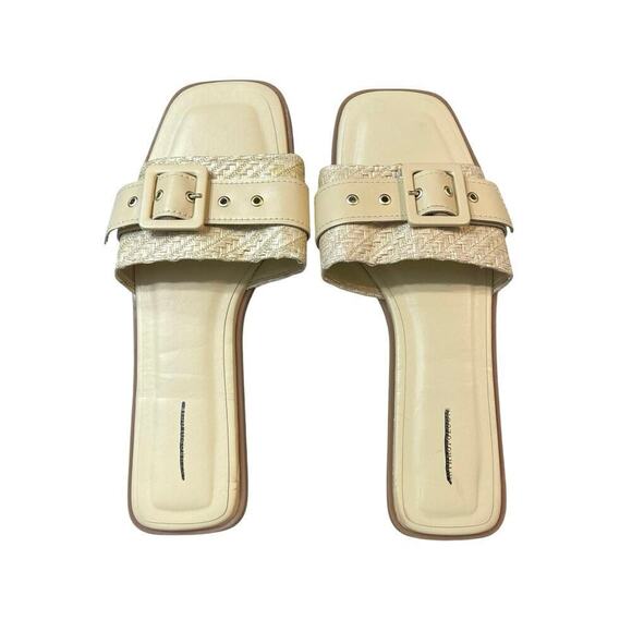 By Anthropologie Buckle Slide Sandals Size 41 US 10.5 - 11 Color Light Sands NEW - Picture 6 of 11